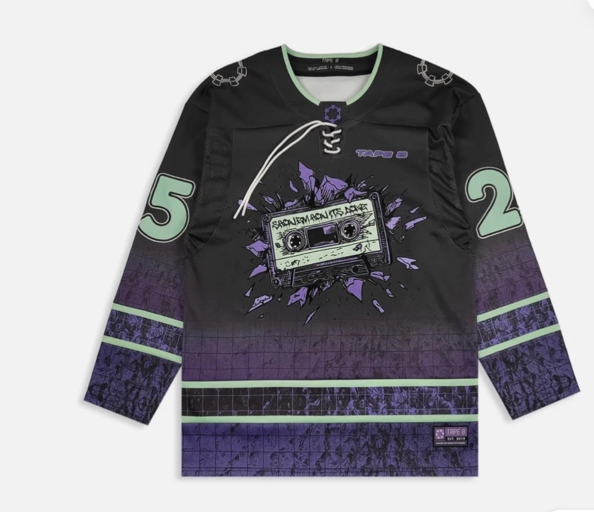 Tape B Limited Edition Official Merchandise Jersey with purple cassette tape gra - product detail image 2