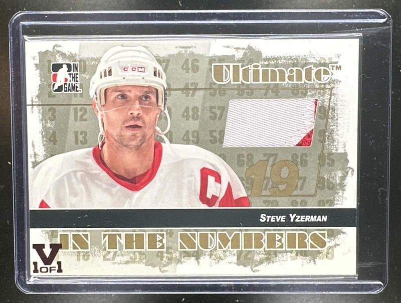 2007 In The Game Ultimate In The Numbers Steve Yzerman Number MEM Vault 1/1 SP