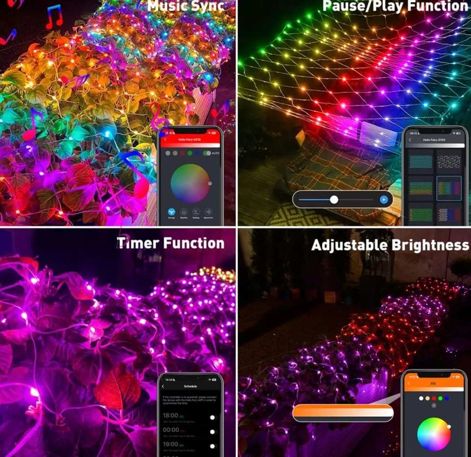 Avartar Controls Dynamic Net 150Led Lights 4*6 FT Christmas Decoration Smart RGB - Image 2 of 4