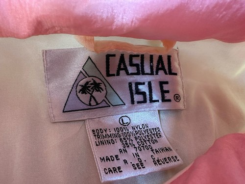 VTG Casual Isle 80s Jacket Full Zip Colorful Windbreaker Women’s Size L - Picture 15 of 21