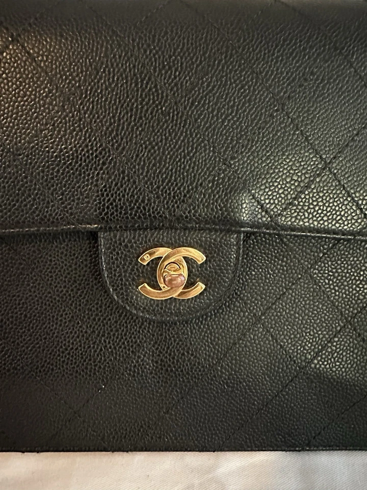 CHANEL JUMBO MATELASSE SINGLE FLAP CAVIAR Vintage 1997 - Image 3 of 4