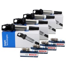 4x DELPHI Z�ndspule BOSCH Z�ndkerze f�r BMW E46 316i 318i bis 03.2004 N40/42/46