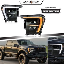Pair LED Headlights For Ford F-150 F150 14th Gen P702 2021 2022 2023 Front Lamps