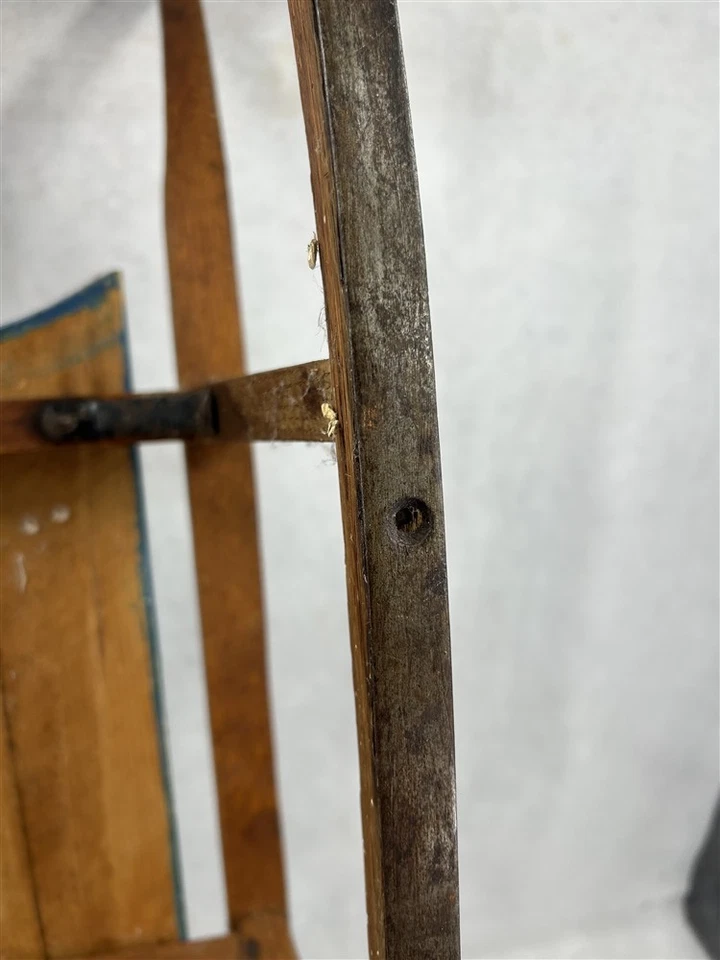 antiguo trineo de nieve curvo corredores marca Paris Maine decorado 34 en el mejor siglo XIX Foto 4 de 4