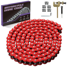 Red 35 Mini Bike Chain 140 Link w/ Master Links Chain Breaker for Coleman
