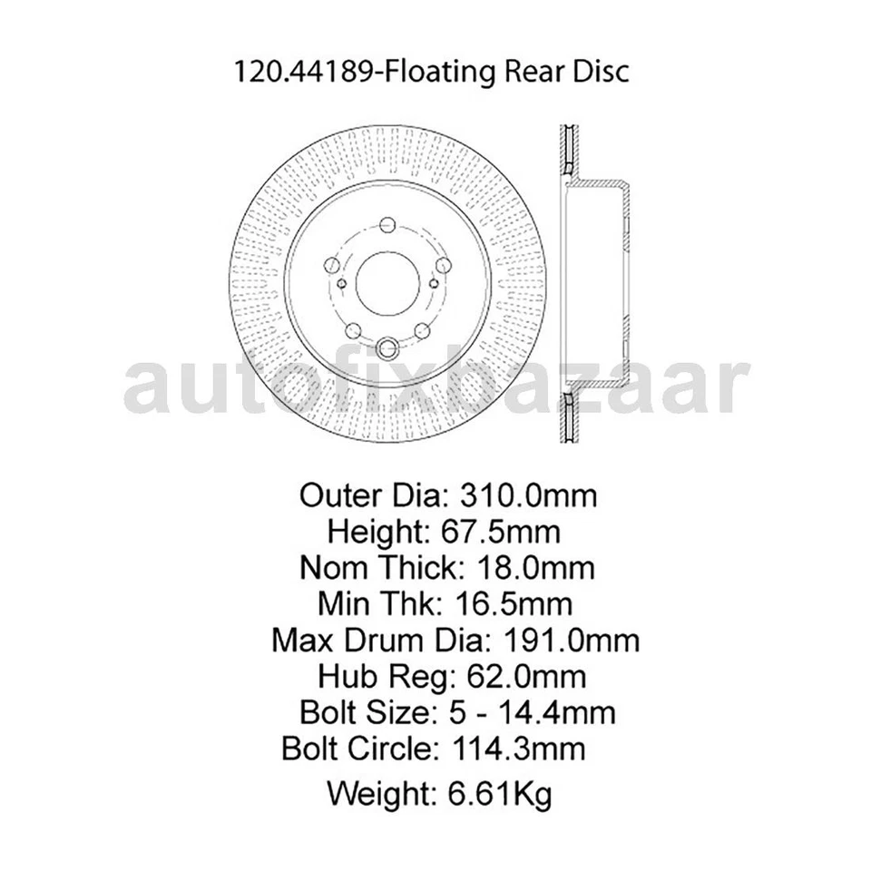 2 rotores de freno traseros para Lexus GS200t 2,0 L Lexus GS300 2,0 L Lexus GS350 3,5 L Foto 4 de 4