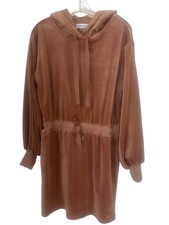 CALVIN KLEIN Womens Stretch Long Sleeve V Neck Above The Knee Shift Dress Sz Med