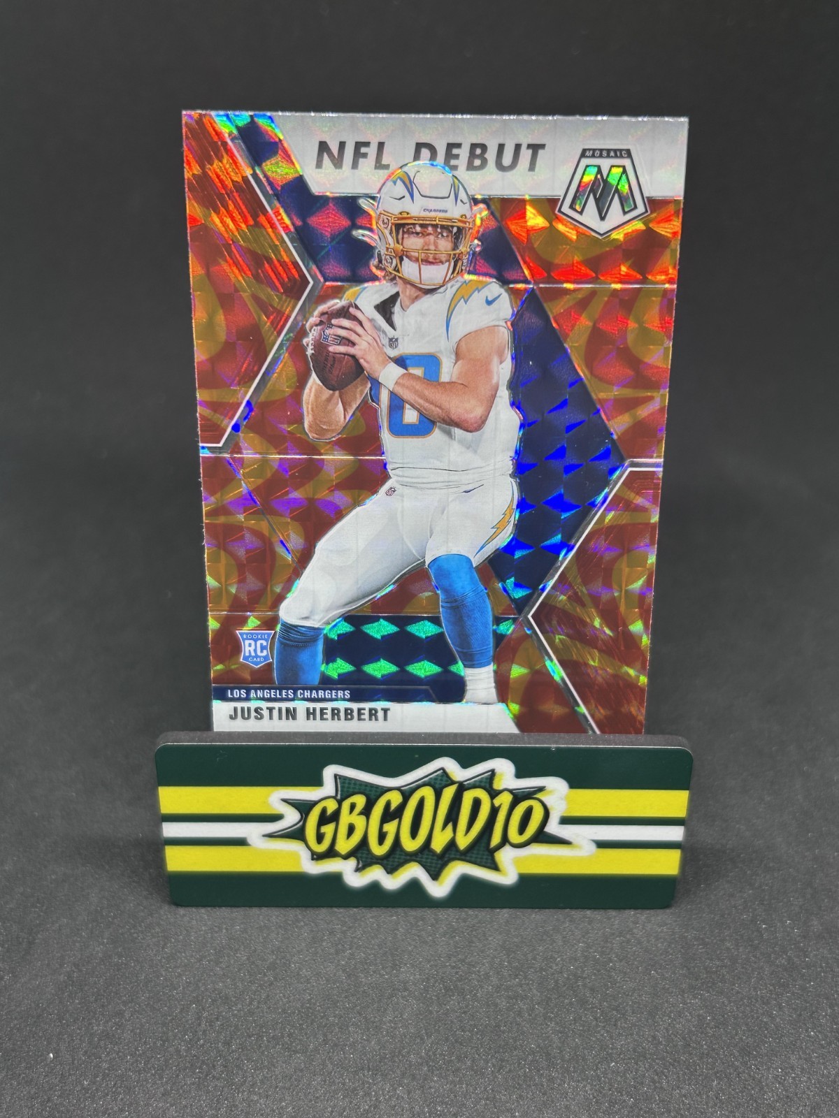 2020 Panini Mosaic Justin Herbert Reactive Prizm NFL Debut Rookie RC