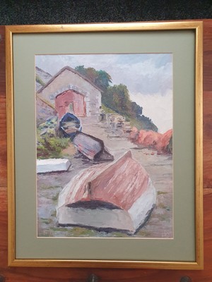 Altes Bootshaus E P Mills Original Ölgemälde Irische Kunst Westküste Fischerschuppen