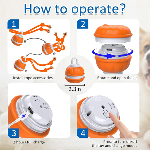 Juguetes interactivos para perros, pelota para perros activada por movimiento, juguetes automáticos con bolas rodantes para - Imagen 6 de 12
