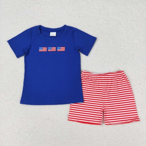 4th Of July Toddler Girls Boys Sibling Embroidery Flag Summer Clothing - Picture 3 of 6