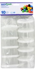 Round Mini Containers With Lids 10 pk plastic stackable reusable 2.3oz