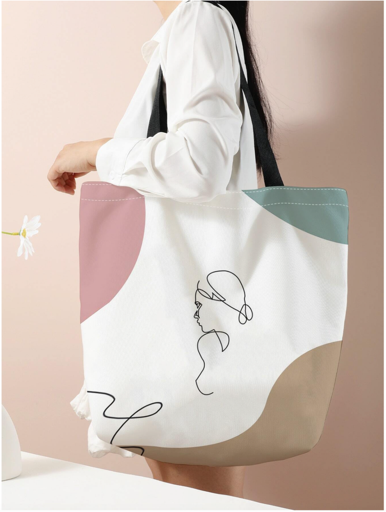 Multicolor Large Capacity Portable High-Capacity Canvas Tote Bag