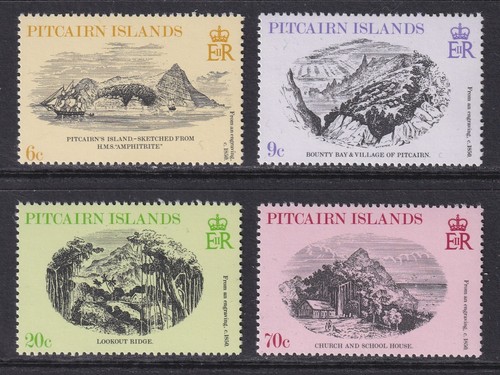PITCAIRN ISOLE 1979 QEII Incisioni XIX Secolo Set di 4 SG 196-199 MNH/**