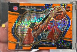 2022-23 Select Jalen Duren Rookie Orange Pulsar Courtside Prizm /15 RC #286 FOTL