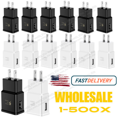 100X Lot Fast Charger Block Wall Power Adapter USB Charging Head For Samsung US
