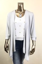 CHICO'S 117 NEW GREY DETAIL JACKET SIZE 4 2X
