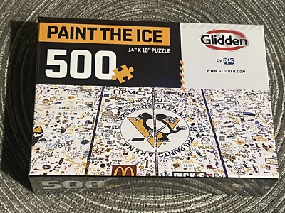 New HTF Pittsburgh Penguins PPG Promotional Paint the Ice Puzzle 500 Pieces