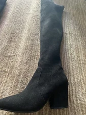 VERO CUOIO Women Soft Suede Thigh High Boots Size 7.5 Floor Sample Made In Italy