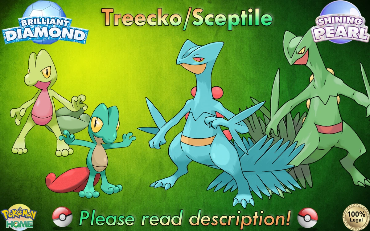 💎Shiny/Non-shiny Treecko/Sceptile 6IV💎Pokémon BD/SP (💯Legal) | eBay