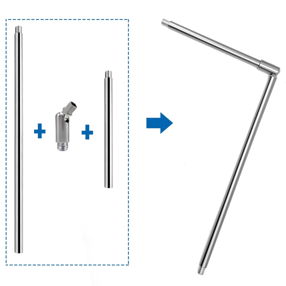 Pendant Stem Extension Rod Kit 3/8 Threaded Downrods with 180 Degrees