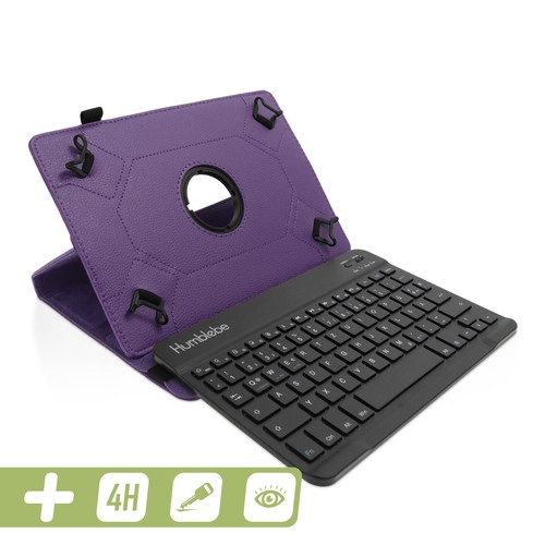 Hülle inkl. Bluetooth-Tastatur,Schutzfolie in PURPLE für 10.1" Lenovo Tab M10 - Bild 2 von 10