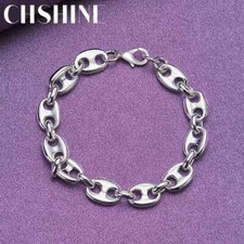 CHSHINE 925 Sterling Silver Pig Nose Chain Bracelet For Women Charm Jewelry