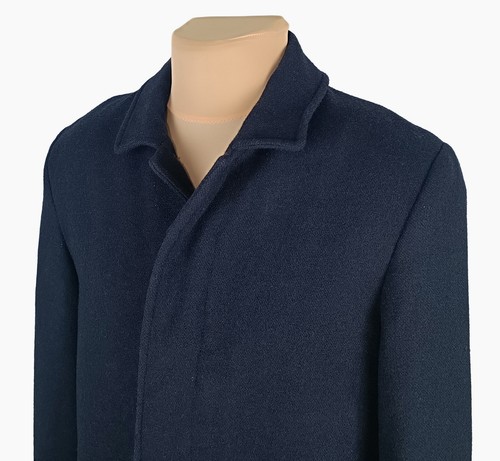 AllSaints Mens Navy Wool Jefferson Coat Size UK/US 40 (L) - Picture 6 of 15