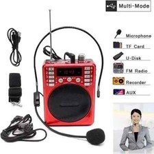 Andowl Amplificatore Guida Turistica Microfono MP3 Radio FM USB Scuola Anziani