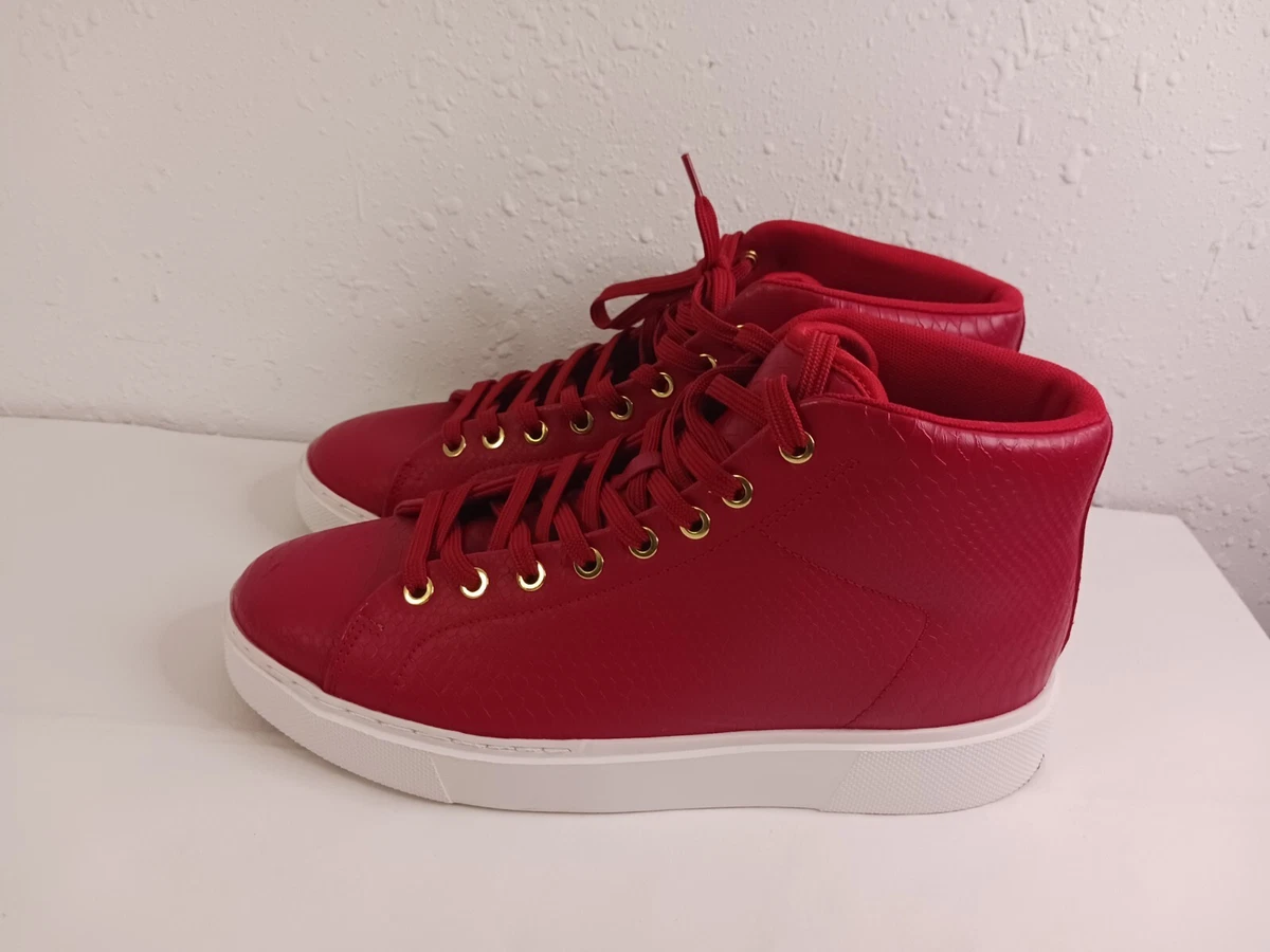 Red leather high best sale tops