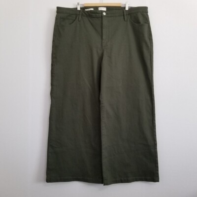 NWT Ava & Viv Dark Green Wide Leg Jeans Size 24