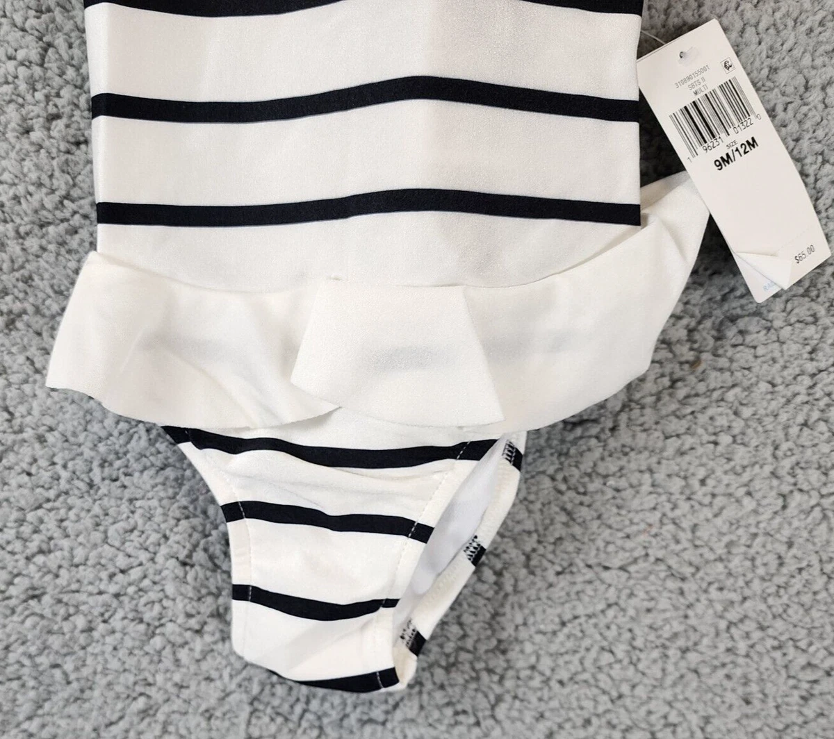 Romper Ralph Lauren Listras Azul e Branco - Baby Buys Brasil