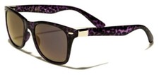 NEW PURPLE CLEAR PLASTIC FRAME WAYFARER REFLECTIVE LENS SUNGLASSES UNISEX RETRO
