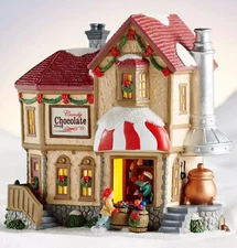 St Nicholas Square Village - CHOCOLATE SHOP - LED Lighted - New