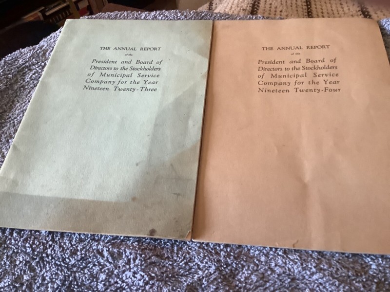 1923 & 24 Annual Report of Municipal Service Electric Co.
