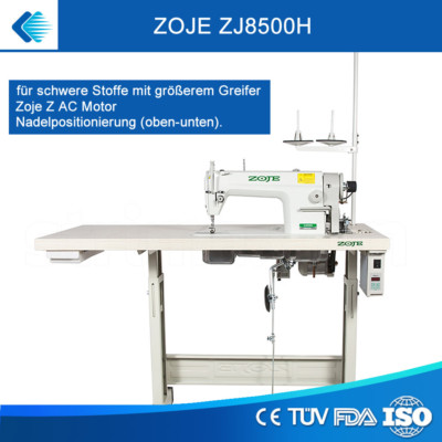 Leder Nähmaschine Zoje für schwere Stoffe mit größem Greifer mit Tisch und Motor