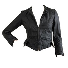 Kate Moss Topshop Victorian Cropped Leather Biker Jacket Uk 6 Eu 34 Us 2 Xs Bnwt