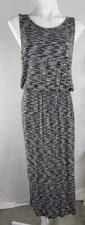 Women's Love & Fire Blouson Black White Heather Long Maxi Dress Size Small