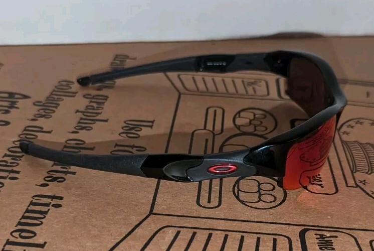 Oakley Flak Jacket Polarized Polished Black Sunglasses Red Iridium