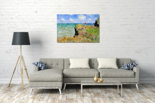 Kunstdruck Claude Monet - Spaziergang auf Klippen-Ebene bei Pourville - Bild 2 von 15
