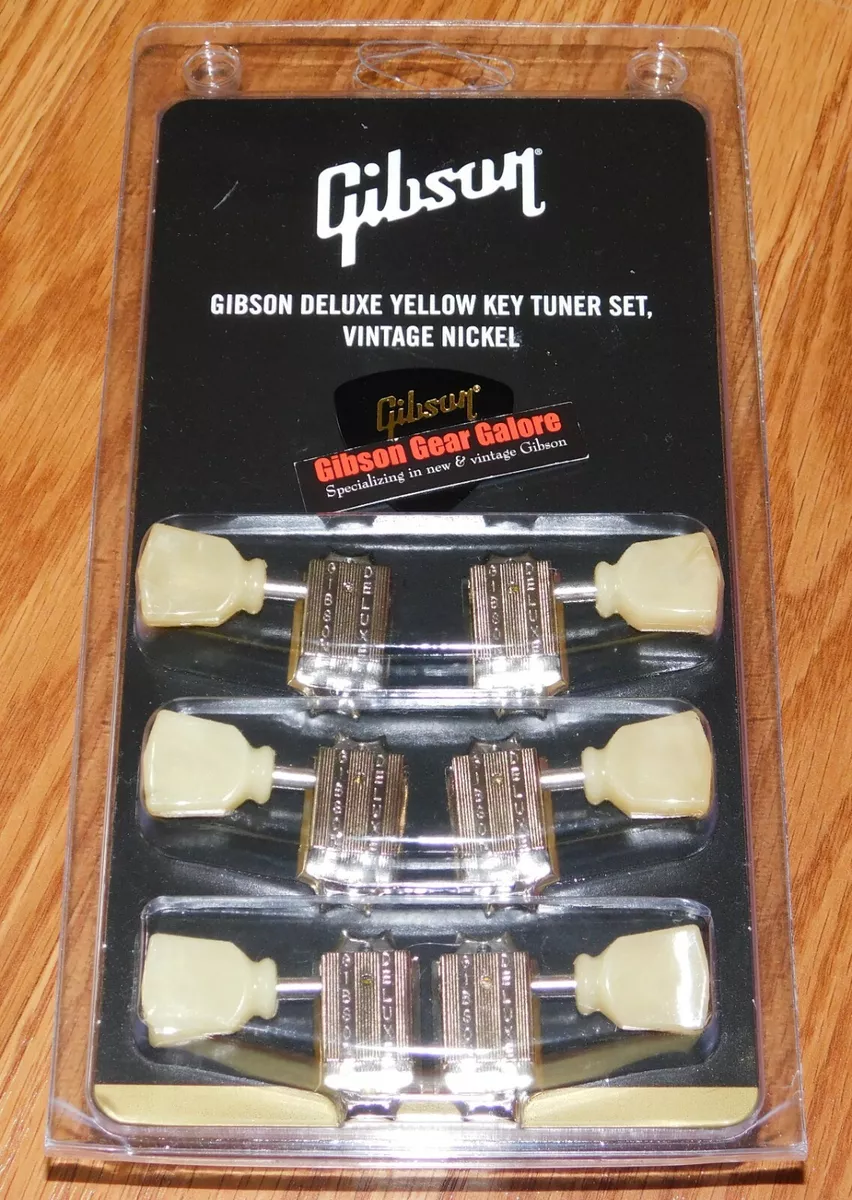 Gibson Les Paul Tuners Set Kluson Deluxe Nickel Pearloid Yellow Guitar Parts SG