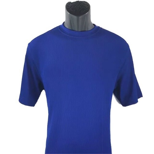 Log-in Uomo Dressy T-Shirt Midnight Blue for Men Crew Neck Ribbed Sizes S or 4XL - Picture 4 of 4