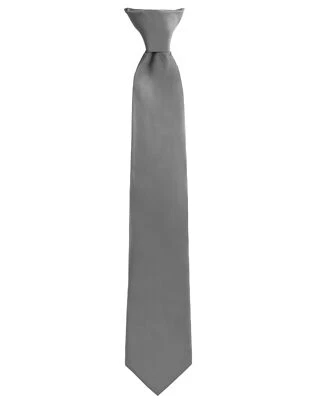 Clip on Ties for Men - Premium Black Solid Color Clip on Tie Top - Image 1 of 4