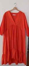 orange cotton dress medium length - XL size 8