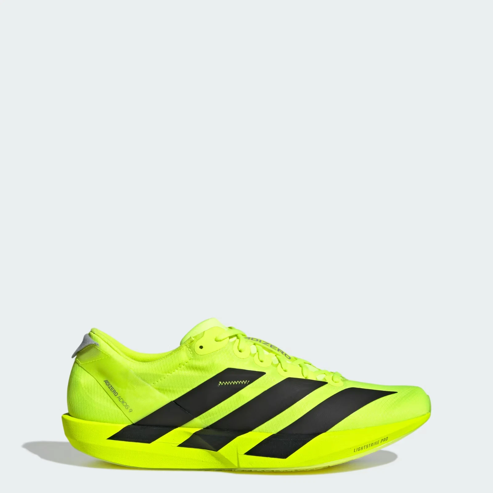 Adizero Adios 9 Running Shoes in Lucid Lemon/Core Black/Halo Silver