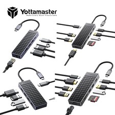 5/6/9/10 in1 Multiport USB C Hub 4K HDMI USB3.0 RJ45 SD/TF PD100W Adapter for PC