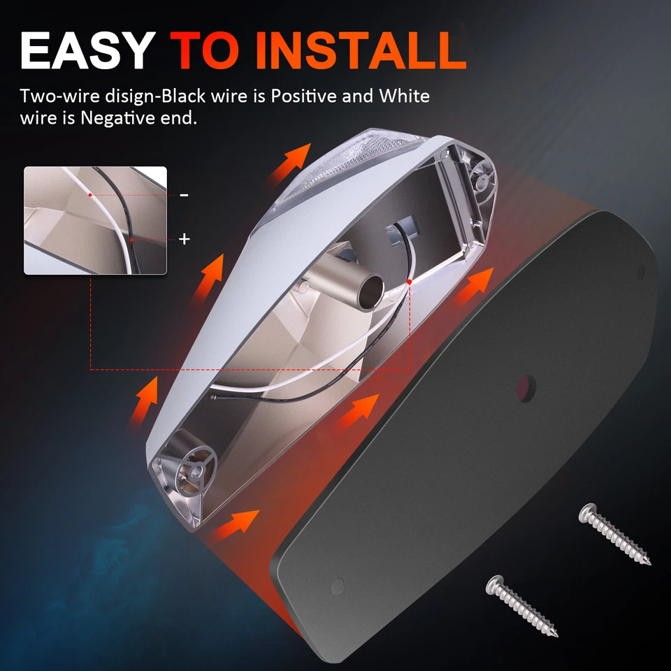 5x Luces de techo superiores marcadoras de cabina LED ámbar lentes transparentes cromadas para remolque Peterbilt Foto 4 de 4