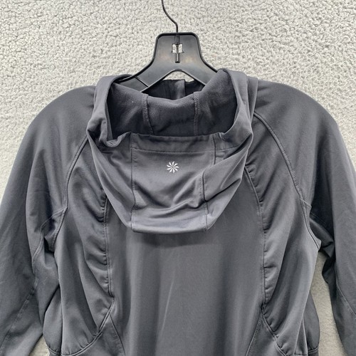 Athleta Half Mile Hoodie Full Zip leichte Daumenlöcher Eingrifftaschen geraut M - Bild 14 von 15