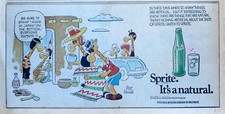 Sprite Soda Giraffe Made in Japan - Mort Walker art - 1969 color Sunday comic ad