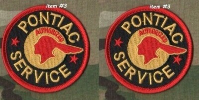 GENERAL MOTORS GM RACING TEAM VINTAGE PONTIAC SERVICE SIGN iron-on RED 2-PATCH